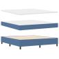 Preview: Boxspringbett Blau und Weiß 180 x 200 cm Cordstoff