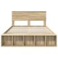 Preview: Bettrahmen mit Regal Sonoma-Eiche 140 x 190 cm Holzwerkstoff