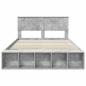Preview: Bettrahmen mit Regal Beton Grau 140 x 190 cm Holzwerkstoff