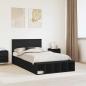 Preview: ARDEBO.de - Bettrahmen mit Regal Schwarz 120 x 190 cm Holzwerkstoff
