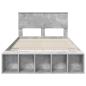 Preview: Bettrahmen mit Regal Beton Grau 120 x 190 cm Holzwerkstoff
