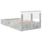Preview: Bettrahmen mit Regal Beton Grau 120 x 190 cm Holzwerkstoff