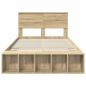Preview: Bettrahmen mit Regal Sonoma-Eiche 120 x 200 cm Holzwerkstoff