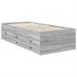 Preview: ARDEBO.de - Tagesbett Grau Sonoma und Schwarz 100 x 200 cm Holzwerkstoff