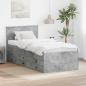Preview: ARDEBO.de - Tagesbett Beton Grau und Schwarz 90 x 190 cm Holzwerkstoff