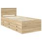 Preview: Tagesbett Sonoma Eiche und Schwarz 75 x 190 cm Holzwerkstoff