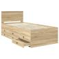 Preview: Tagesbett Sonoma Eiche und Schwarz 75 x 190 cm Holzwerkstoff