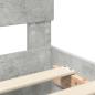Preview: Bettrahmen mit Kopfteil Beton Grau 135 x 190 cm Holzwerkstoff