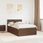 Preview: ARDEBO.de - Bettrahmen Braun Eichen-Optik 120 x 200 cm Holzwerkstoff