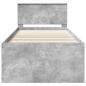 Preview: Bettrahmen mit Kopfteil Beton Grau 90 x 190 cm Holzwerkstoff