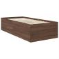 Preview: Bettrahmen Braun Eichen-Optik 90 x 190 cm Holzwerkstoff