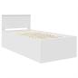Preview: Bettrahmen mit Kopfteil Weiß 90 x 200 cm Holzwerkstoff