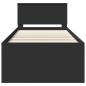 Preview: Bettrahmen mit Kopfteil Schwarz 90 x 200 cm Holzwerkstoff