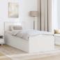 Preview: Bettrahmen mit Kopfteil Weiß 75 x 190 cm Holzwerkstoff