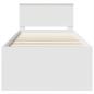 Preview: Bettrahmen mit Kopfteil Weiß 75 x 190 cm Holzwerkstoff