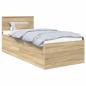 Preview: Bettrahmen mit Kopfteil Sonoma-Eiche 75 x 190 cm Holzwerkstoff