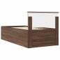 Preview: Bettrahmen Braun Eichen-Optik 75 x 190 cm Holzwerkstoff