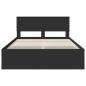 Preview: Bettrahmen mit Kopfteil Schwarz 150 x 200 cm Holzwerkstoff