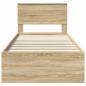 Preview: Bettrahmen mit Kopfteil Sonoma-Eiche 90 x 190 cm Holzwerkstoff