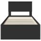 Preview: Bettrahmen mit Kopfteil Schwarz 90 x 200 cm Holzwerkstoff