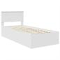 Preview: Bettrahmen mit Kopfteil Weiß 75 x 190 cm Holzwerkstoff