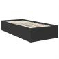 Preview: Bettrahmen mit Kopfteil Schwarz 75 x 190 cm Holzwerkstoff