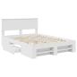 Preview: Bettrahmen mit Kopfteil Weiß 160 x 200 cm Holzwerkstoff