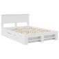 Preview: Bettrahmen mit Kopfteil Weiß 140 x 200 cm Holzwerkstoff