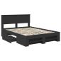 Preview: Bettrahmen mit Kopfteil Schwarz 140 x 200 cm Holzwerkstoff