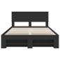 Preview: Bettrahmen mit Kopfteil Schwarz 140 x 200 cm Holzwerkstoff