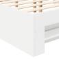 Preview: Bettrahmen mit Kopfteil Weiß 137 x 203 cm Holzwerkstoff