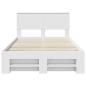 Preview: Bettrahmen mit Kopfteil Weiß 137 x 203 cm Holzwerkstoff