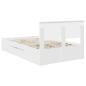 Preview: Bettrahmen mit Kopfteil Weiß 137 x 203 cm Holzwerkstoff