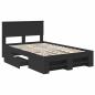 Preview: Bettrahmen mit Kopfteil Schwarz 137 x 203 cm Holzwerkstoff