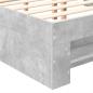 Preview: Bettrahmen mit Kopfteil Beton Grau 120 x 200 cm Holzwerkstoff