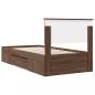 Preview: Bettrahmen Braun Eichen-Optik 100 x 200 m Holzwerkstoff