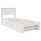 Preview: Bettrahmen mit Kopfteil Weiß 90 x 200 cm Holzwerkstoff