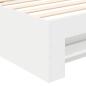 Preview: Bettrahmen mit Kopfteil Weiß 80 x 200 cm Holzwerkstoff