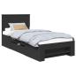 Preview: Bettrahmen mit Kopfteil Schwarz 80 x 200 cm Holzwerkstoff