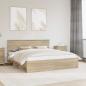 Preview: ARDEBO.de - Bettrahmen mit Kopfteil Sonoma-Eiche 180 x 200 cm Holzwerkstoff