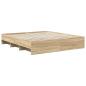 Preview: Bettrahmen mit Kopfteil Sonoma-Eiche 180 x 200 cm Holzwerkstoff