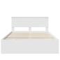 Preview: Bettrahmen mit Kopfteil Weiß 150 x 200 cm Holzwerkstoff