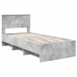 Preview: Bettrahmen mit Kopfteil Beton Grau 120 x 123 cm Holzwerkstoff