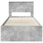 Preview: Bettrahmen mit Kopfteil Beton Grau 120 x 123 cm Holzwerkstoff