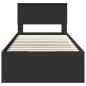 Preview: Bettrahmen mit Kopfteil Schwarz 90 x 200 cm Holzwerkstoff