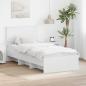 Preview: ARDEBO.de - Bettrahmen mit Kopfteil Weiß 80 x 200 cm Holzwerkstoff
