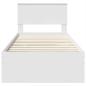 Preview: Bettrahmen mit Kopfteil Weiß 80 x 200 cm Holzwerkstoff