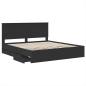 Preview: Bettrahmen mit Schubladen Schwarz 200 x 200 cm Ingenieurs Holz