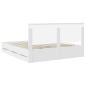 Preview: Bettrahmen mit Schubladen Weiß 180 x 200 cm Ingenieurs Holz