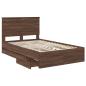 Preview: Bettrahmen Braun Eichen-Optik 135 x 190 cm Ingenieurs Holz